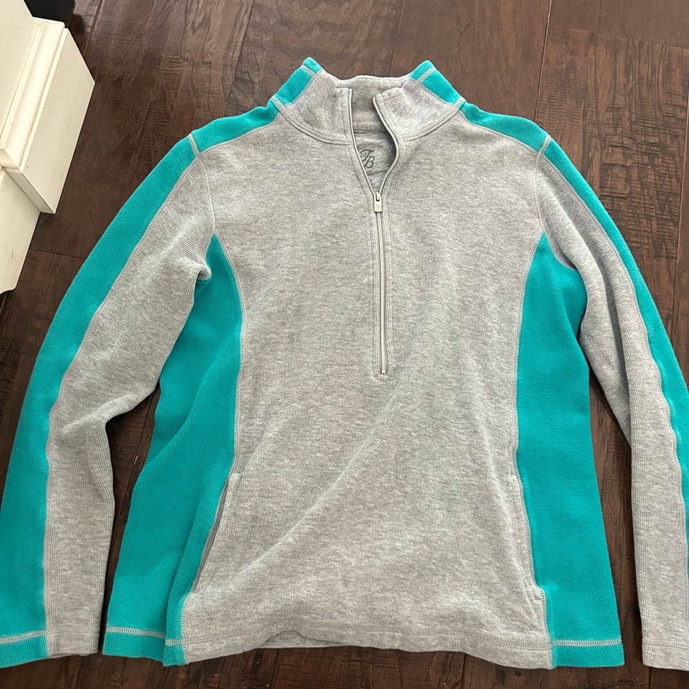 Gray and Teal Quarter-Zip Pullover - Tommy Bahama